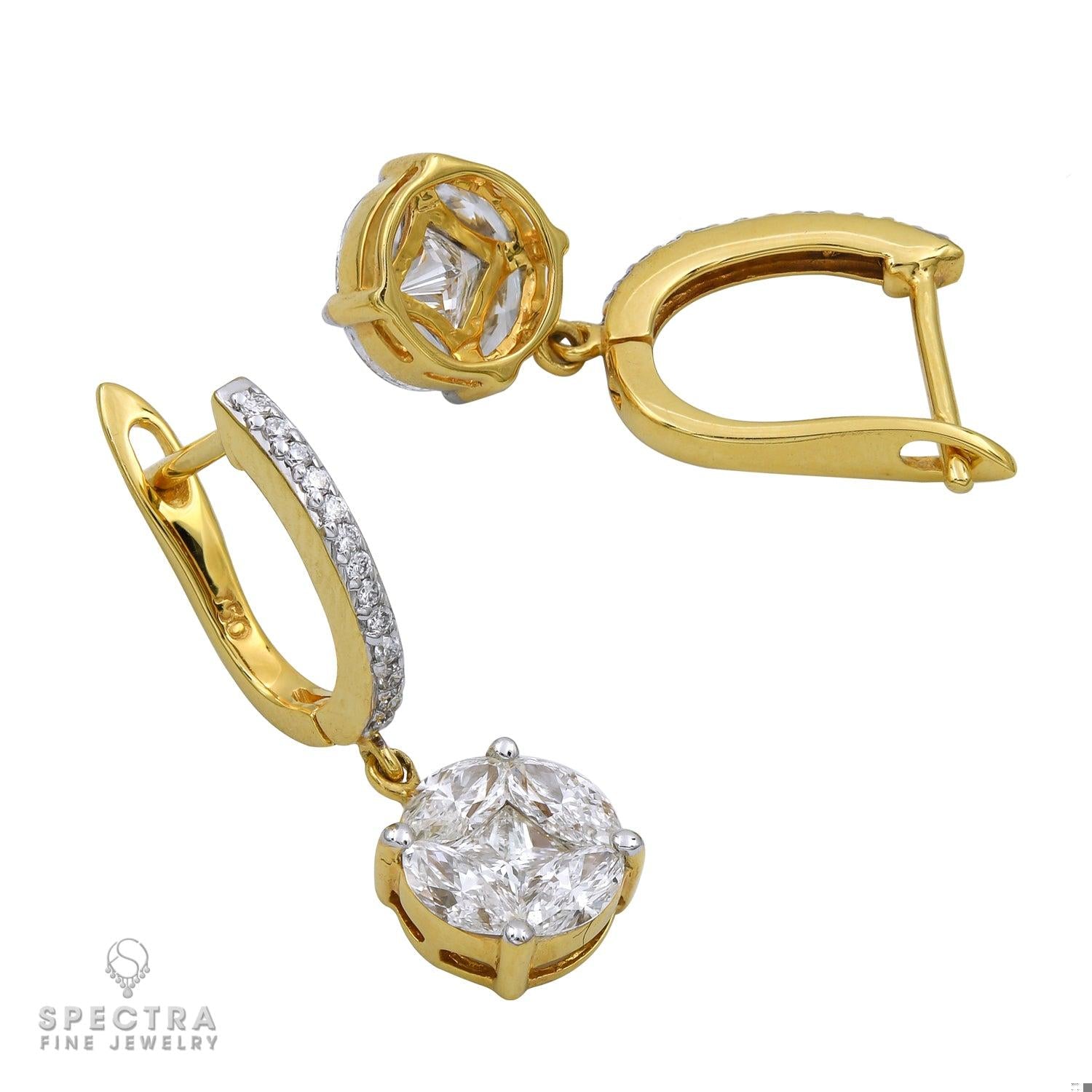 Spectra Fine Jewelry Pave Diamond Cluster Illusion Drop Earrings