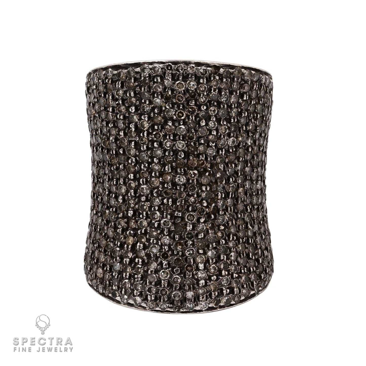 Contemporary Diamond Pave Hourglass Cocktail Dinner Ring