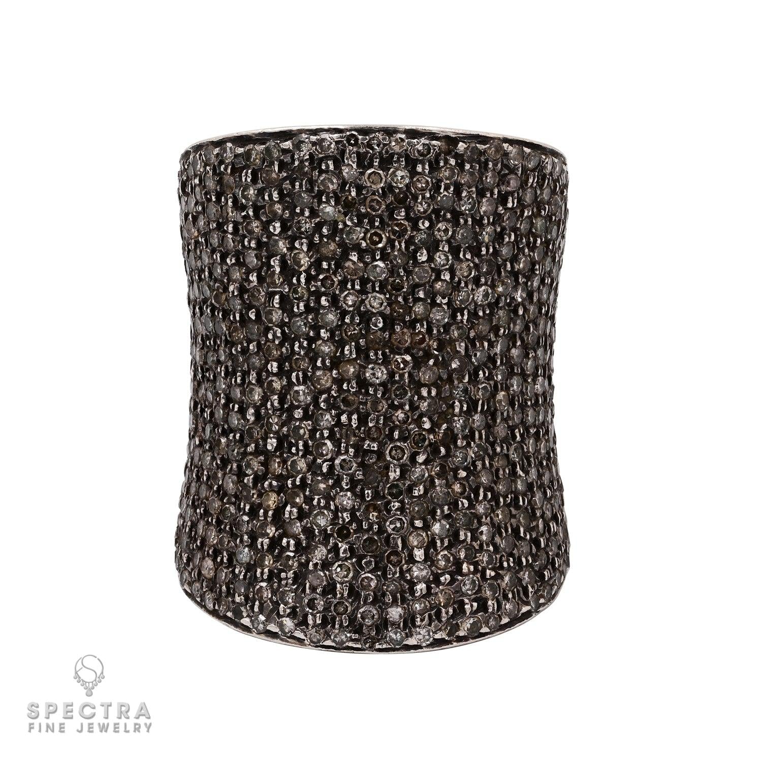 Contemporary Diamond Pave Hourglass Cocktail Dinner Ring