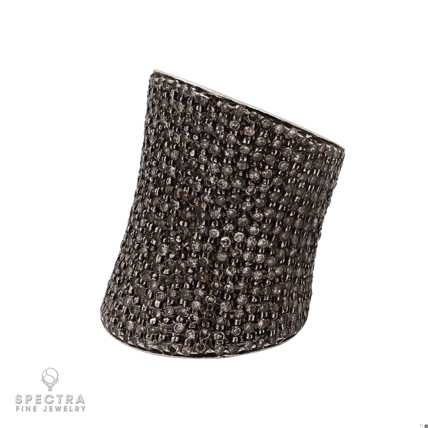 Contemporary Diamond Pave Hourglass Cocktail Dinner Ring