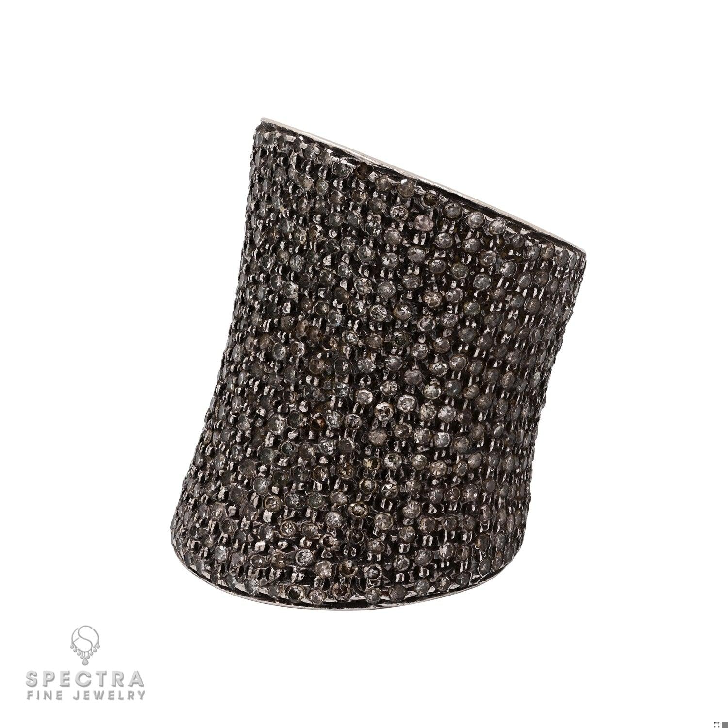Contemporary Diamond Pave Hourglass Cocktail Dinner Ring