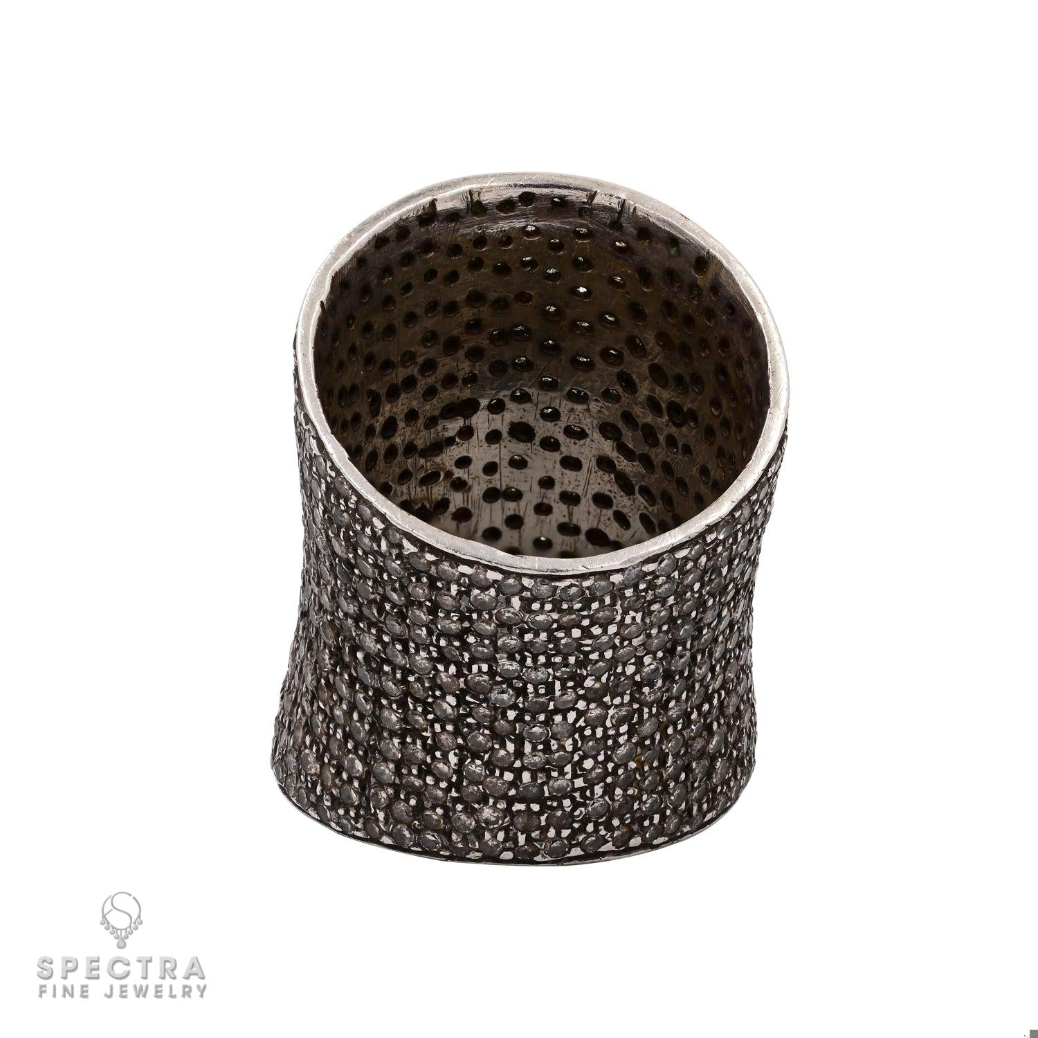 Contemporary Diamond Pave Hourglass Cocktail Dinner Ring