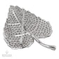 Contemporary Diamond Pave 'Leaf' Brooch