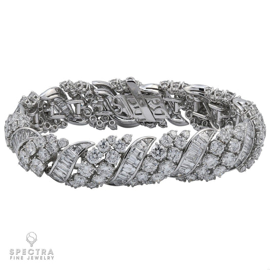 Contemporary Diamond Scroll Bombé Bracelet