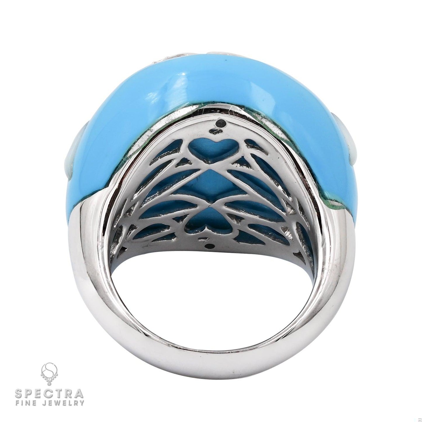 Contemporary Enamel Diamond Pave Cocktail Bombe Ring