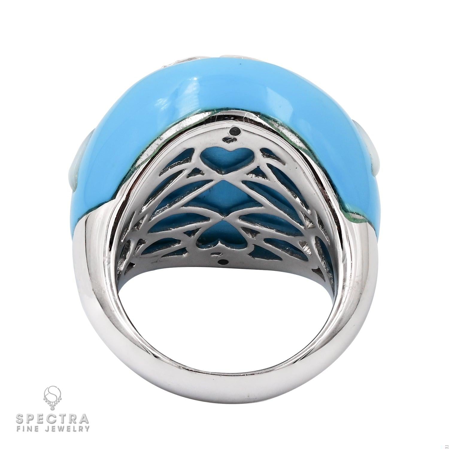 Contemporary Enamel Diamond Pave Cocktail Bombe Ring