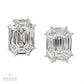 Contemporary Mixed Step Cut Diamond Stud Earrings