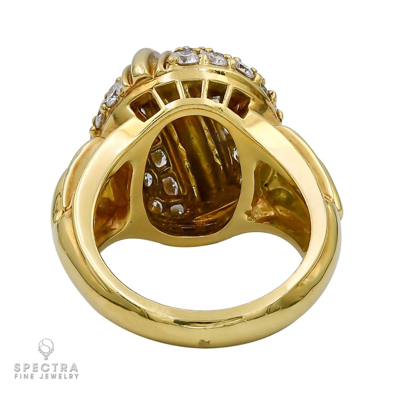 Contemporary Retro Style Mini Bombé Diamond Ring