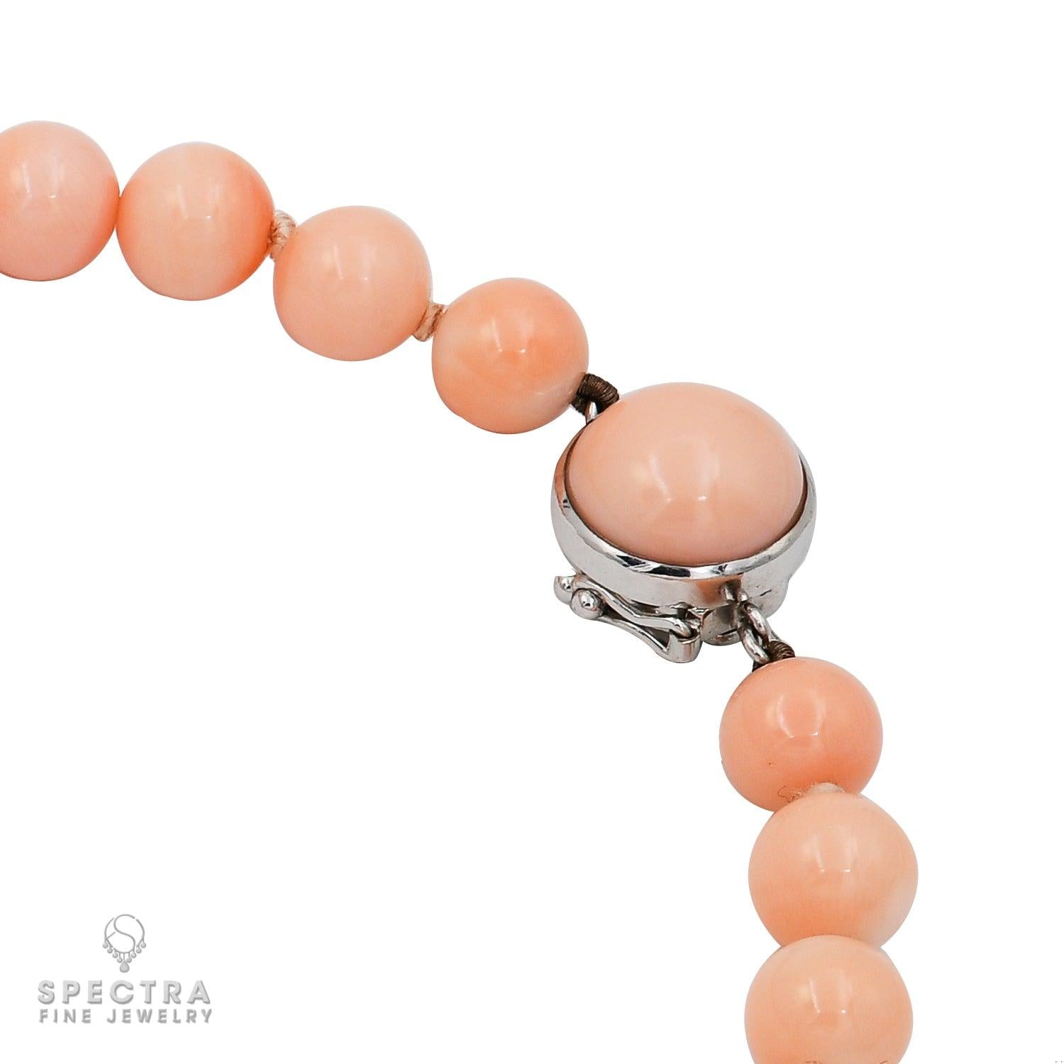 Coral Symphony: Angel Skin Graduating Coral Bead Necklace
