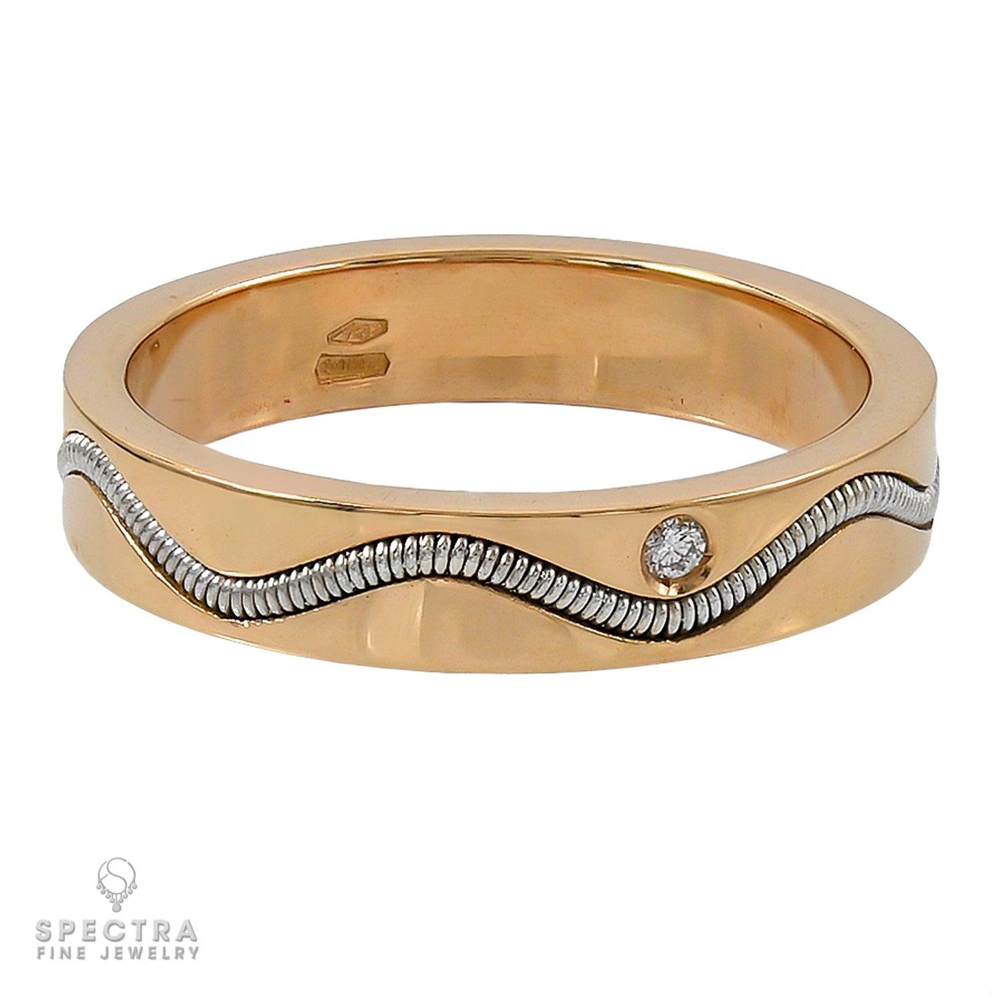 Crivelli 18K Gold Single Diamond Ring or Wedding Band