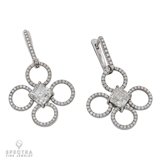 Daniel K Diamond Clover Drop Earrings