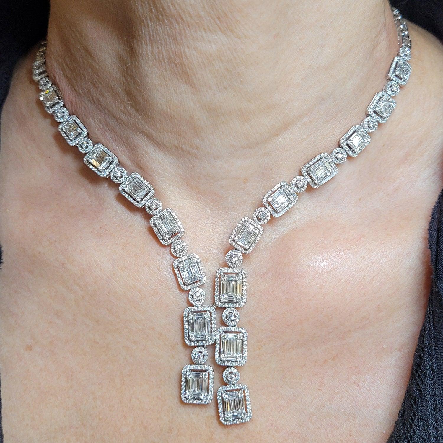 Spectra Fine Jewelry Contemporary Diamond Gold Necklace