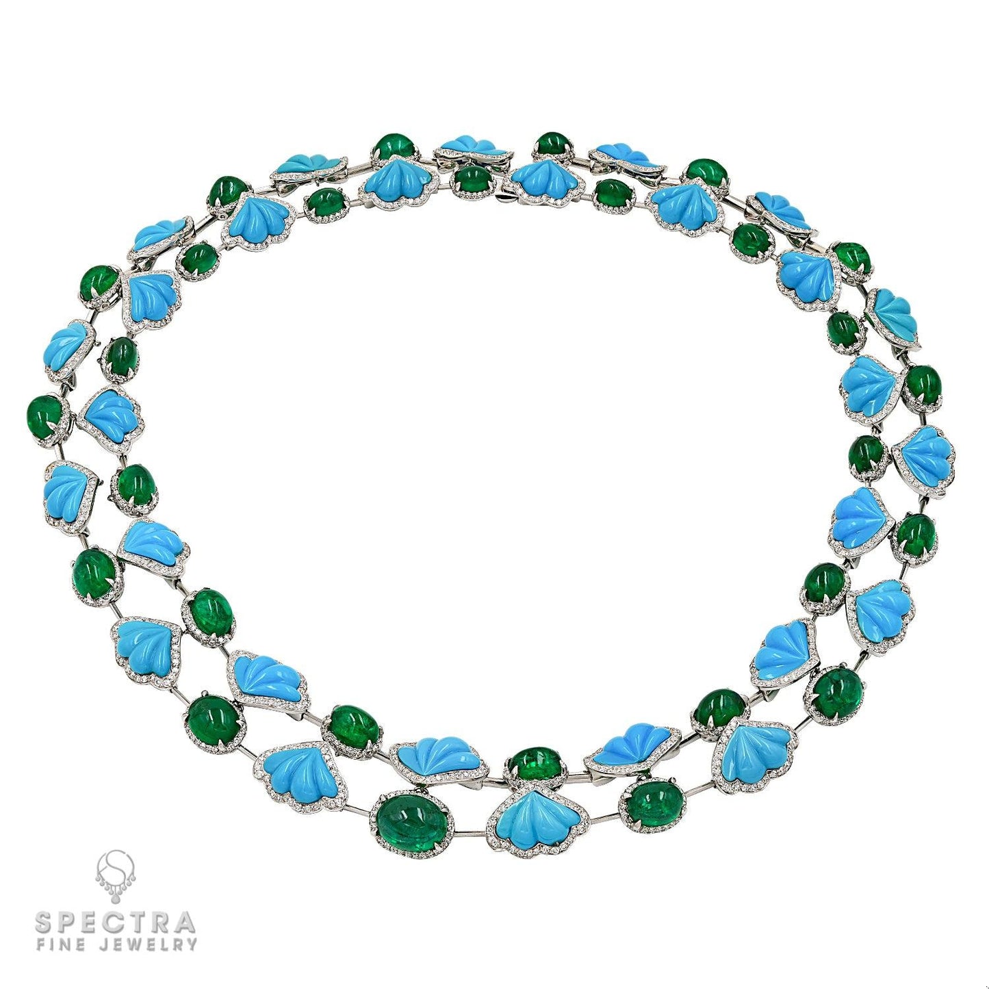 De Ambrosi Contemporary Carved Gemstone Princess Necklace