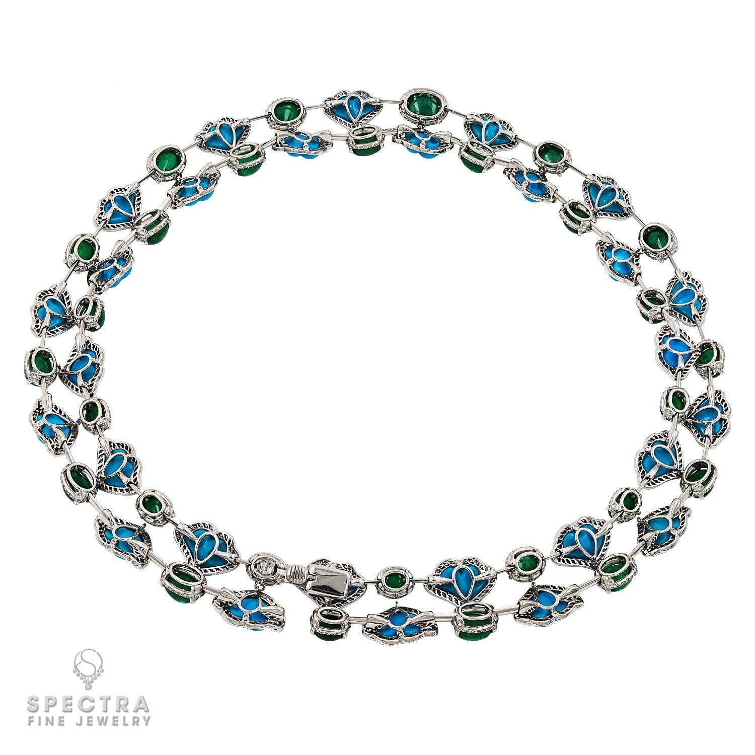 De Ambrosi Contemporary Carved Gemstone Princess Necklace