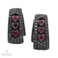 De Grisogono Diamond Pave Ruby Heart Button Drop Earrings