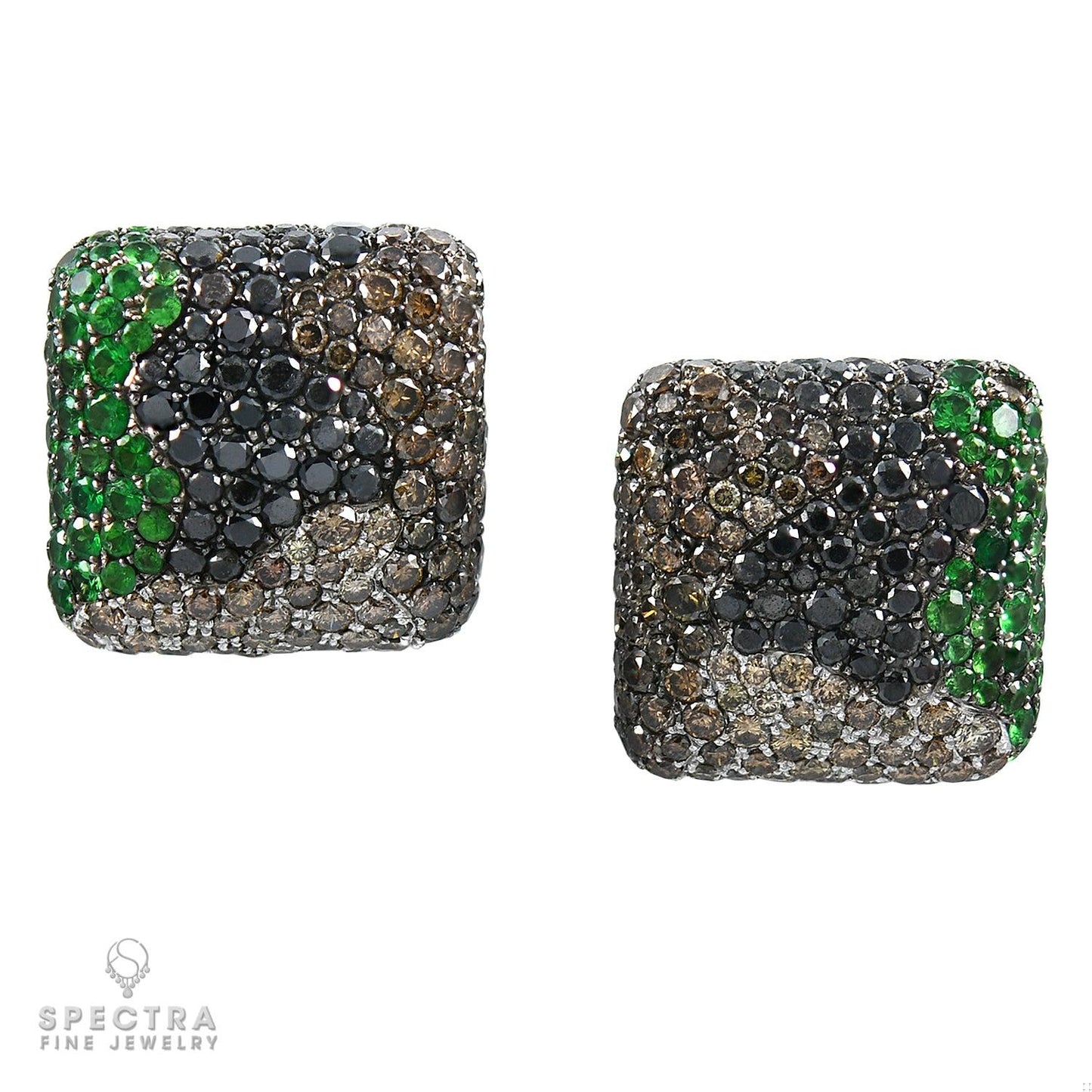 De Grisogono Diamond Tsavorite Button Earrings