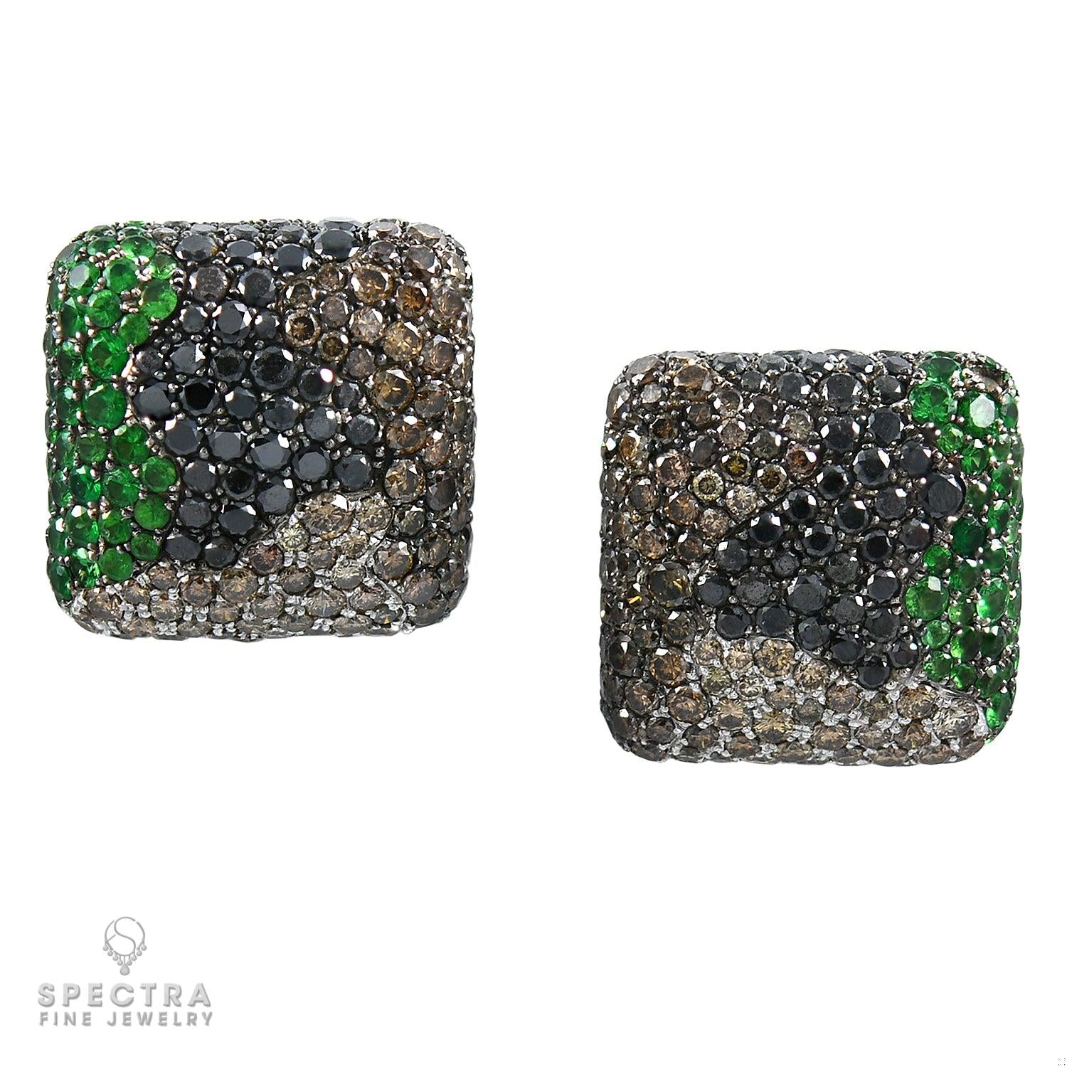 De Grisogono Diamond Tsavorite Button Earrings