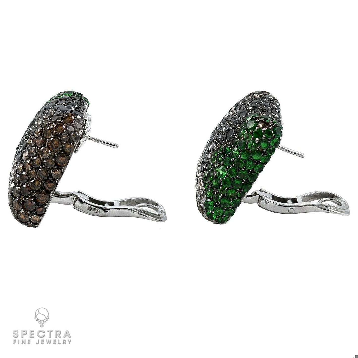 De Grisogono Diamond Tsavorite Button Earrings