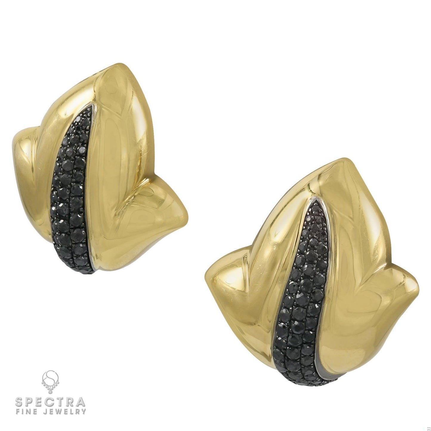 De Grisogono Lily-Inspired Black Diamond Button Earrings