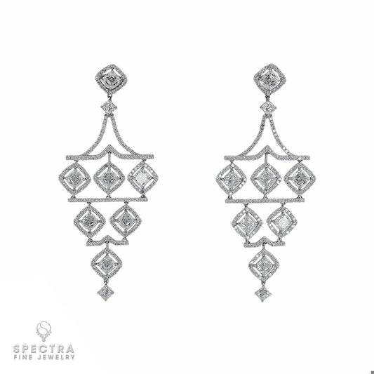 Diamond Girandole Chandelier Earrings in 18kt Gold