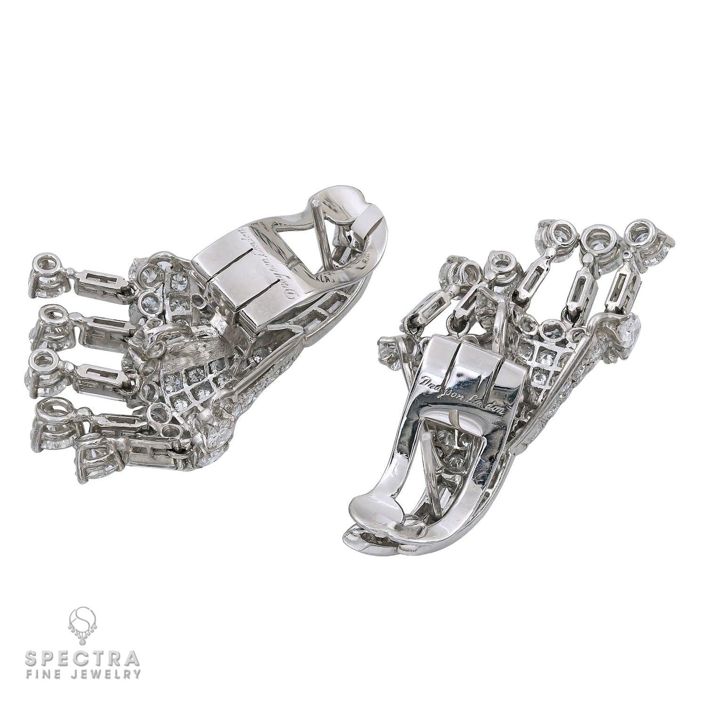 Drayson London Contemporary Diamond Floral Drop Earrings
