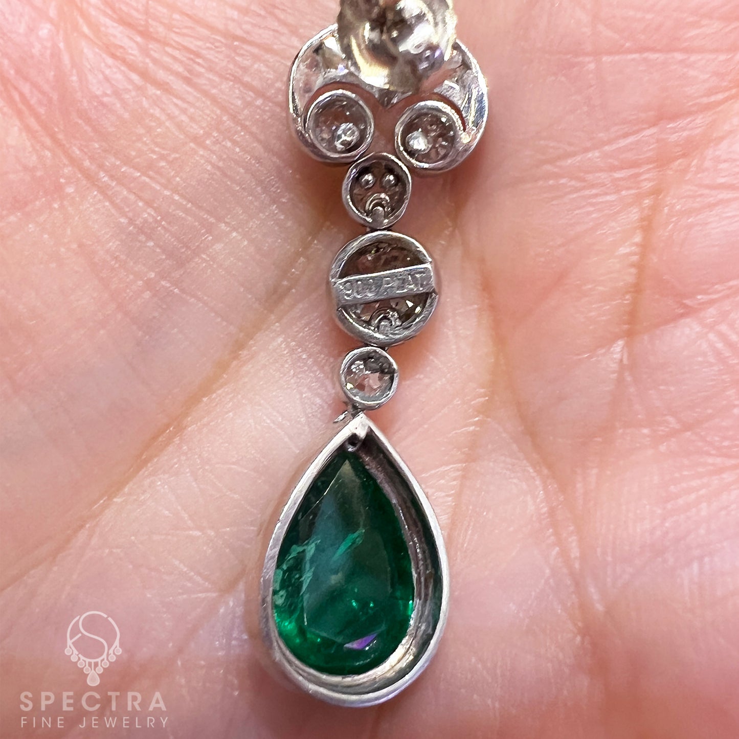 Art Deco Emerald Diamond Drop Earrings