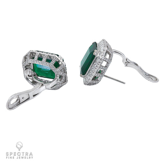 23.44 cts. Emerald Diamond Earrings by Spectra Fine Jewelry