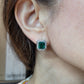 Spectra Fine Jewelry Emerald Diamond Halo Drop Earrings
