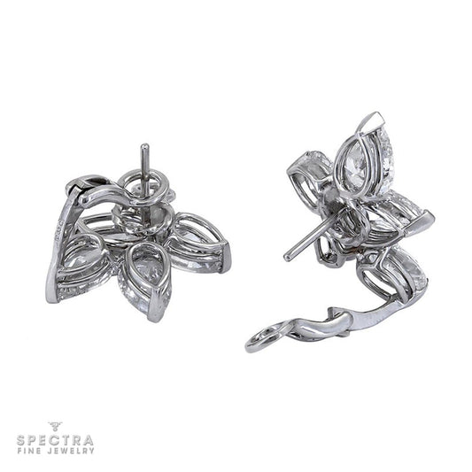 Mix-shape Diamond Cluster Earrings in Platinum by Spectra Fine Jewelry