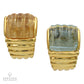 Contemporary Blue Topaz Citrine Fluted Button Earrings