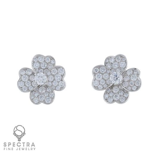 Van Cleef & Arpels Cosmos Diamond Ear Clips 2.70ct (Small Model)