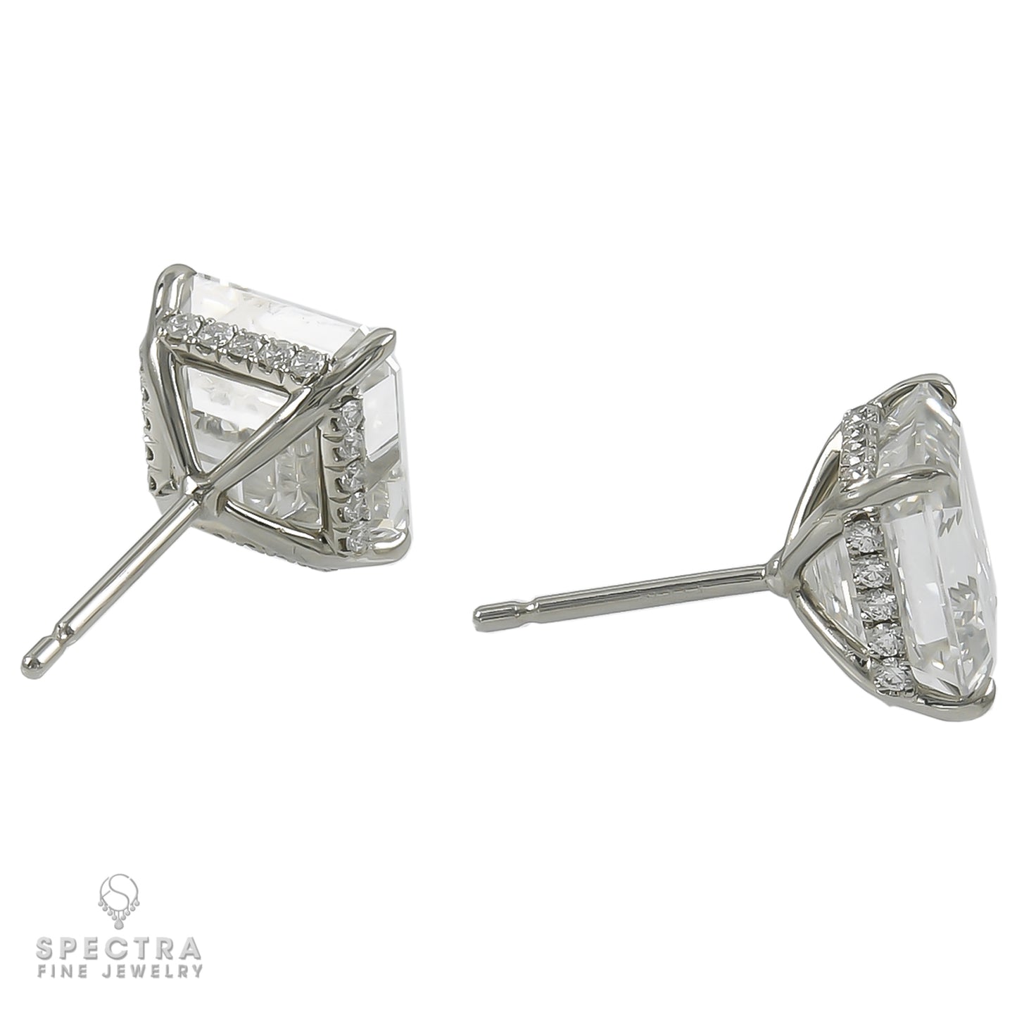 GIA Certified Asscher-cut Diamond Stud Earrings in Platinum