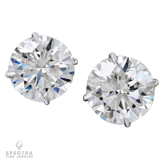 Spectra Fine Jewelry's 14.0 and 14.18 Carat Diamond Stud Earrings