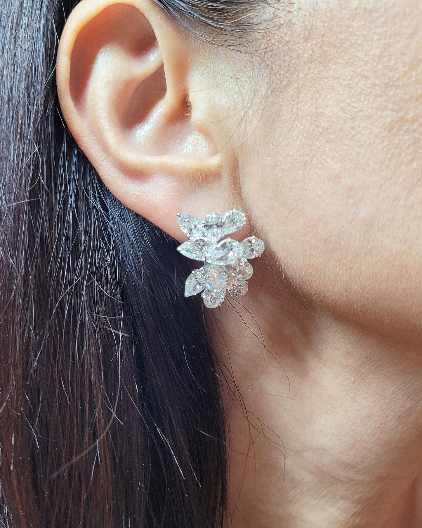 Spectra Fine Jewelry 17.44 cts. Pear Shaped Diamond Cluster Earrings