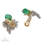 Colombian Emerald and Diamond Clip-On Earrings in 18K White and Yellow Gold