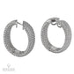 10.56 Carat Pave Diamond Hoop Earrings in 18K White Gold