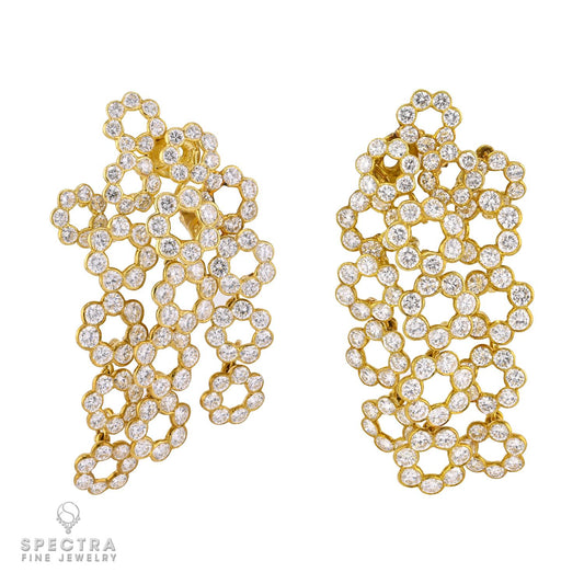 M. Gerard Diamond Chandelier Earrings in 18K Gold, 13.50 Carats