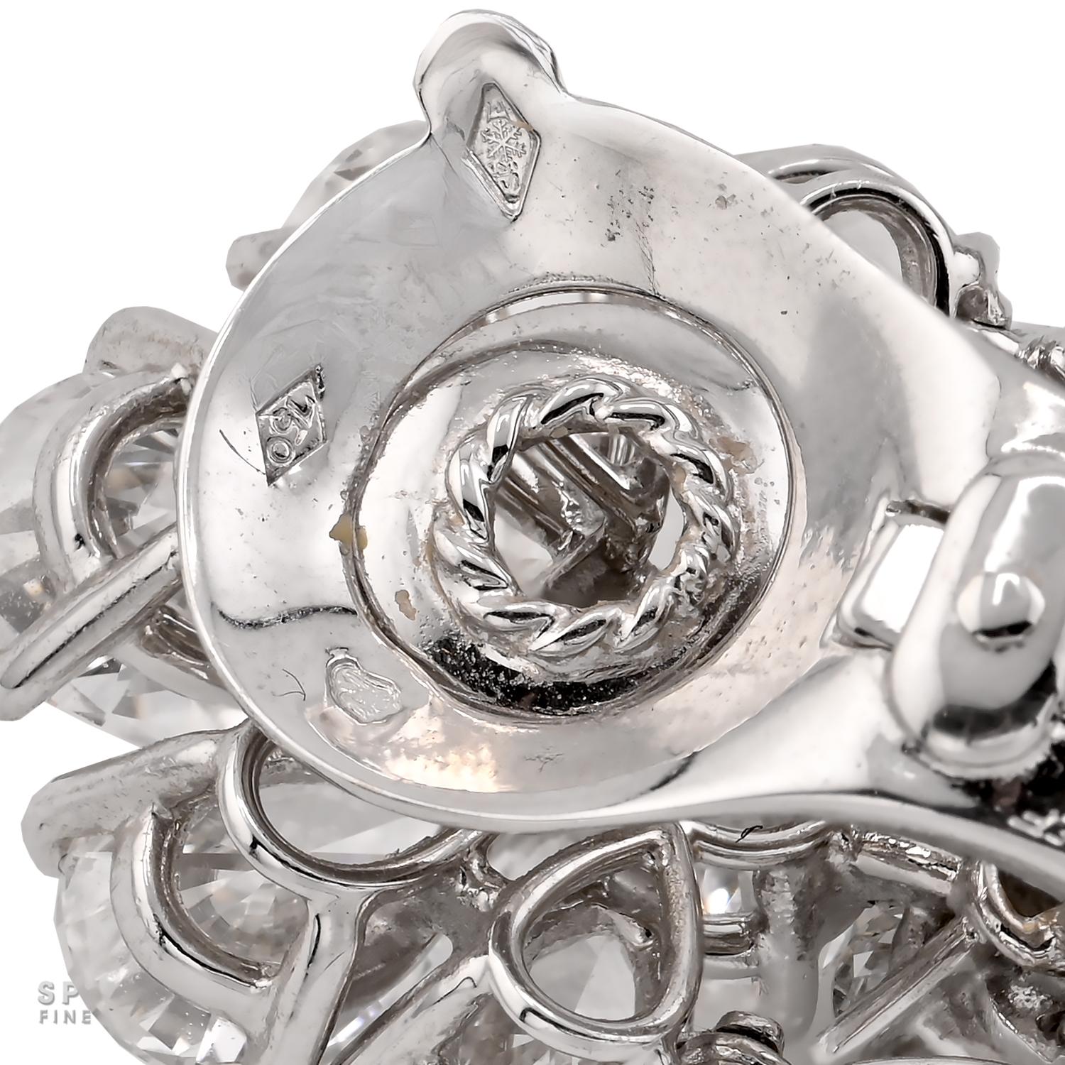 Van Cleef & Arpels ‘Saturne’ Diamond Earrings in Platinum & 18K White Gold