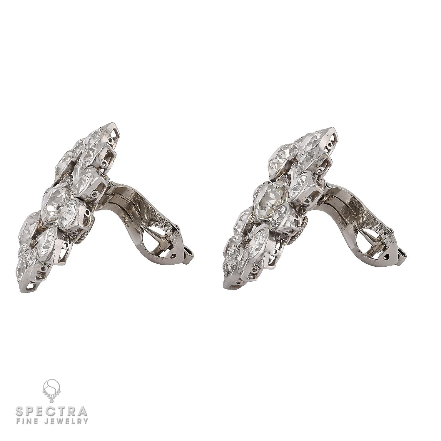 Van Cleef & Arpels Diamond Starburst Earrings, 1940s – Platinum