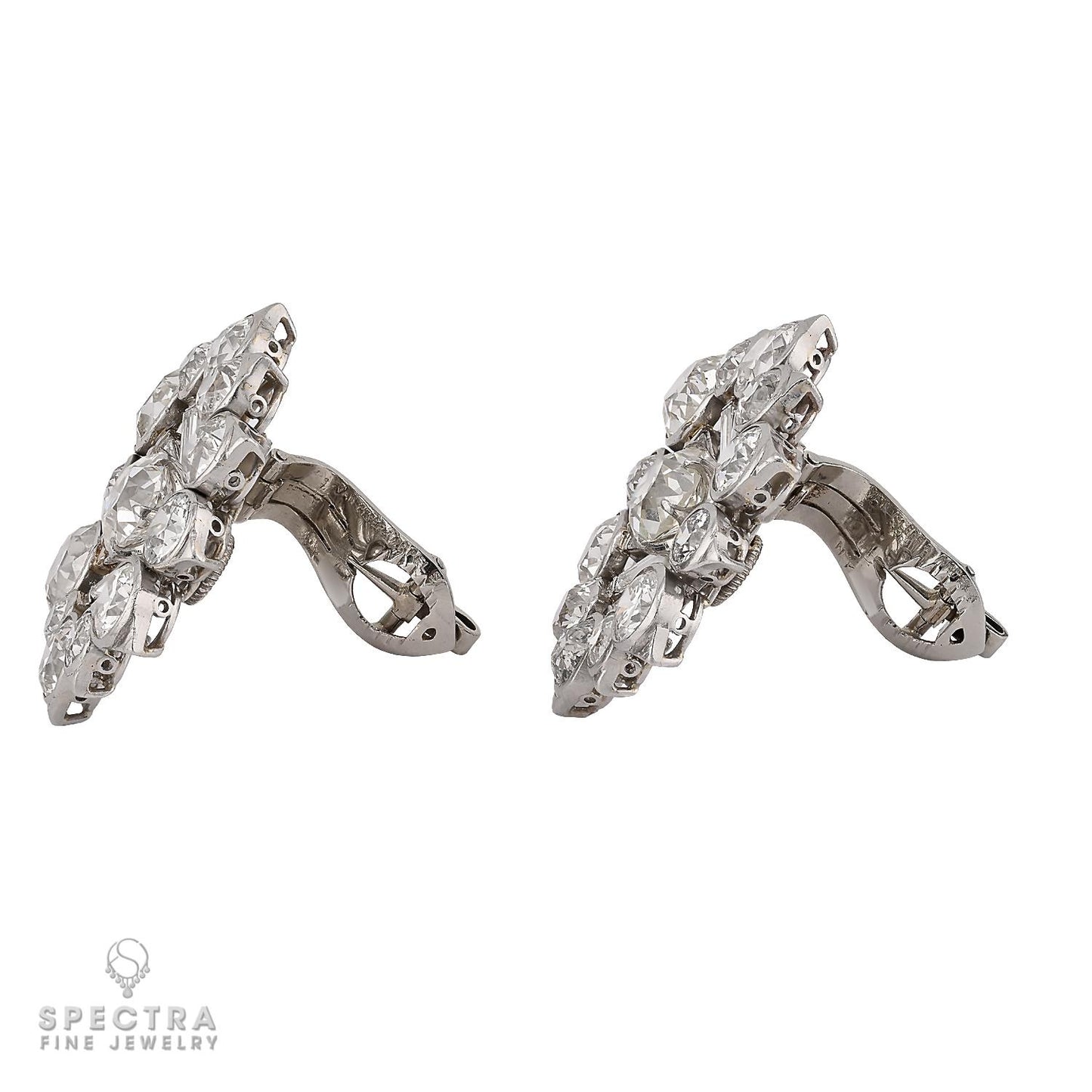 Van Cleef & Arpels Diamond Starburst Earrings, 1940s – Platinum