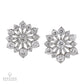 Front view of Van Cleef & Arpels 1940s platinum diamond starburst earrings.