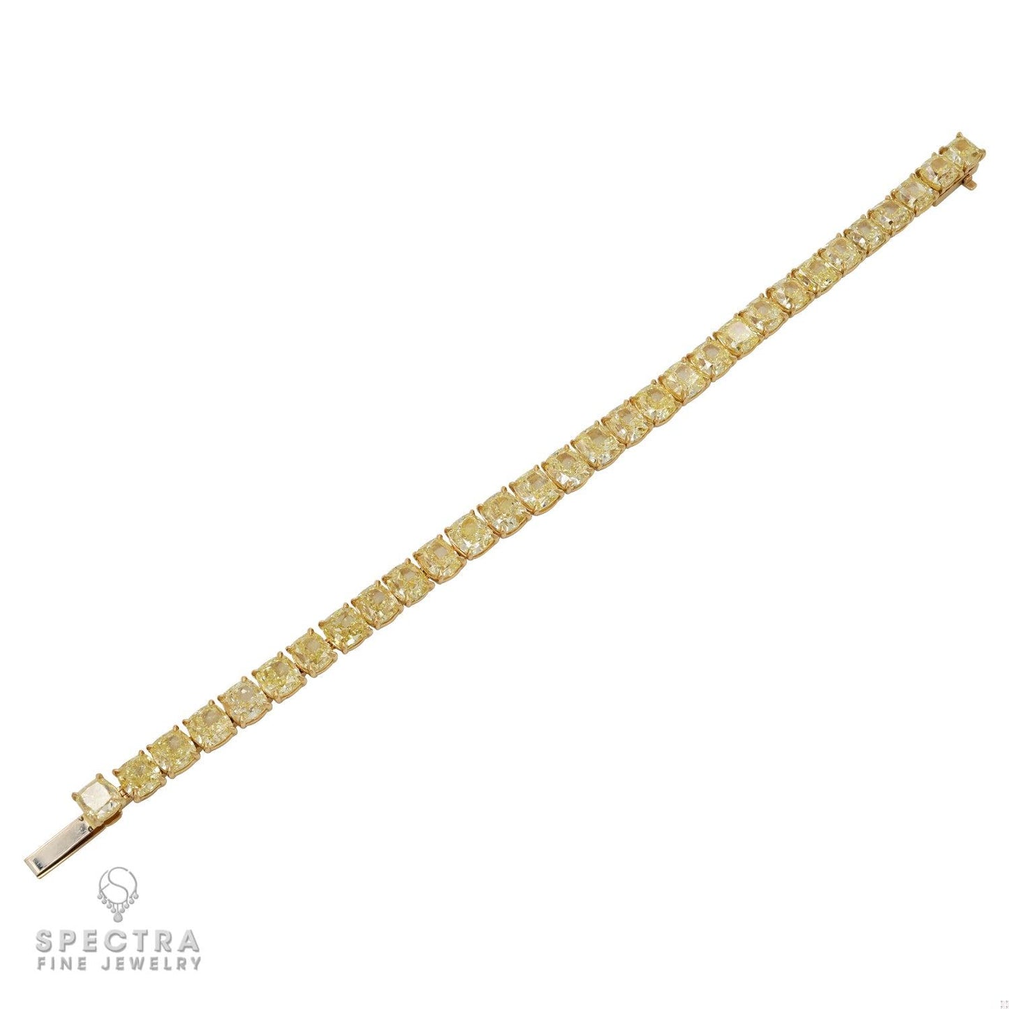 Exquisite 30.62cts Fancy Yellow Diamond Tennis Bracelet | Spectra Fine Jewelry