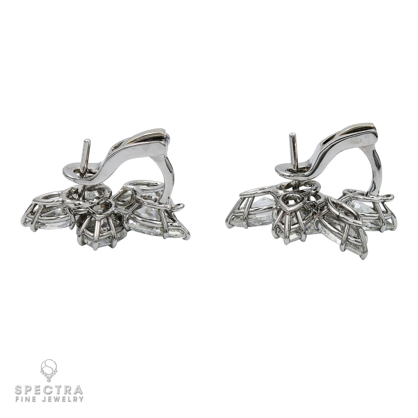 Spectra Fine Jewelry  9.46 cts. Diamond Cluster Platinum Earrings