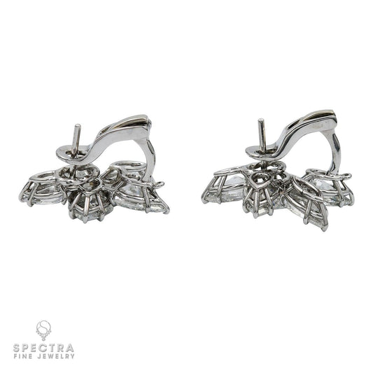 Spectra Fine Jewelry  9.46 cts. Diamond Cluster Platinum Earrings