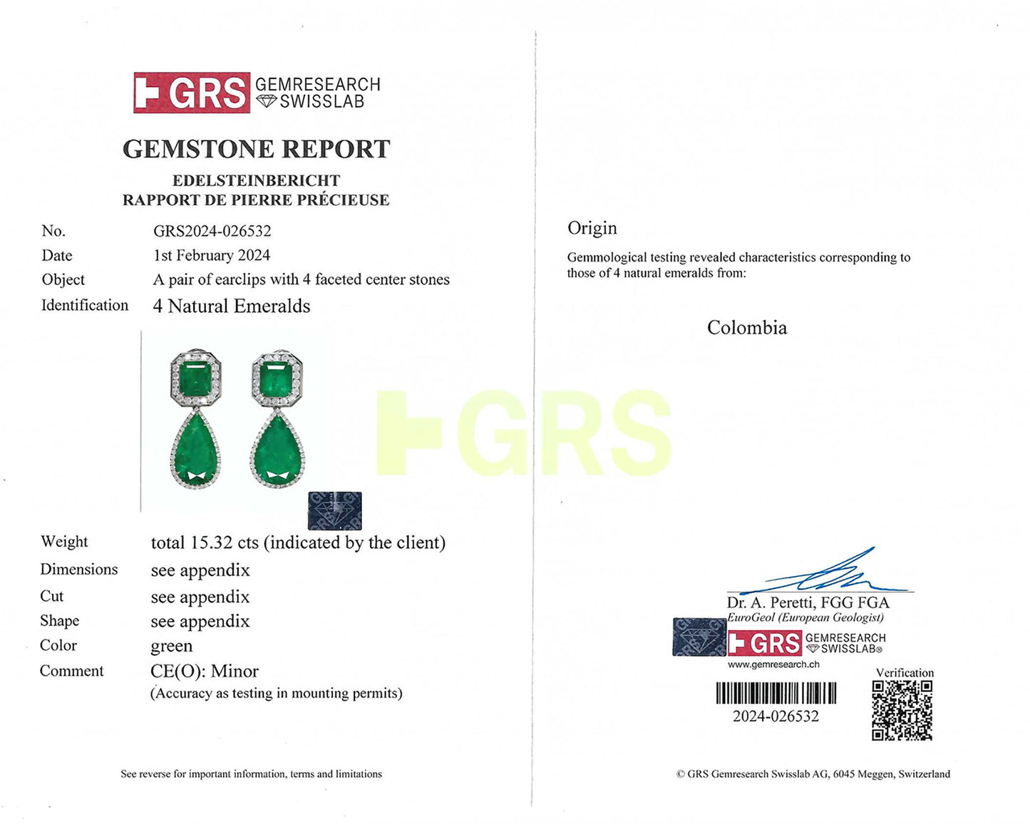 Spectra Fine Jewelry Emerald Diamond Halo Drop Earrings