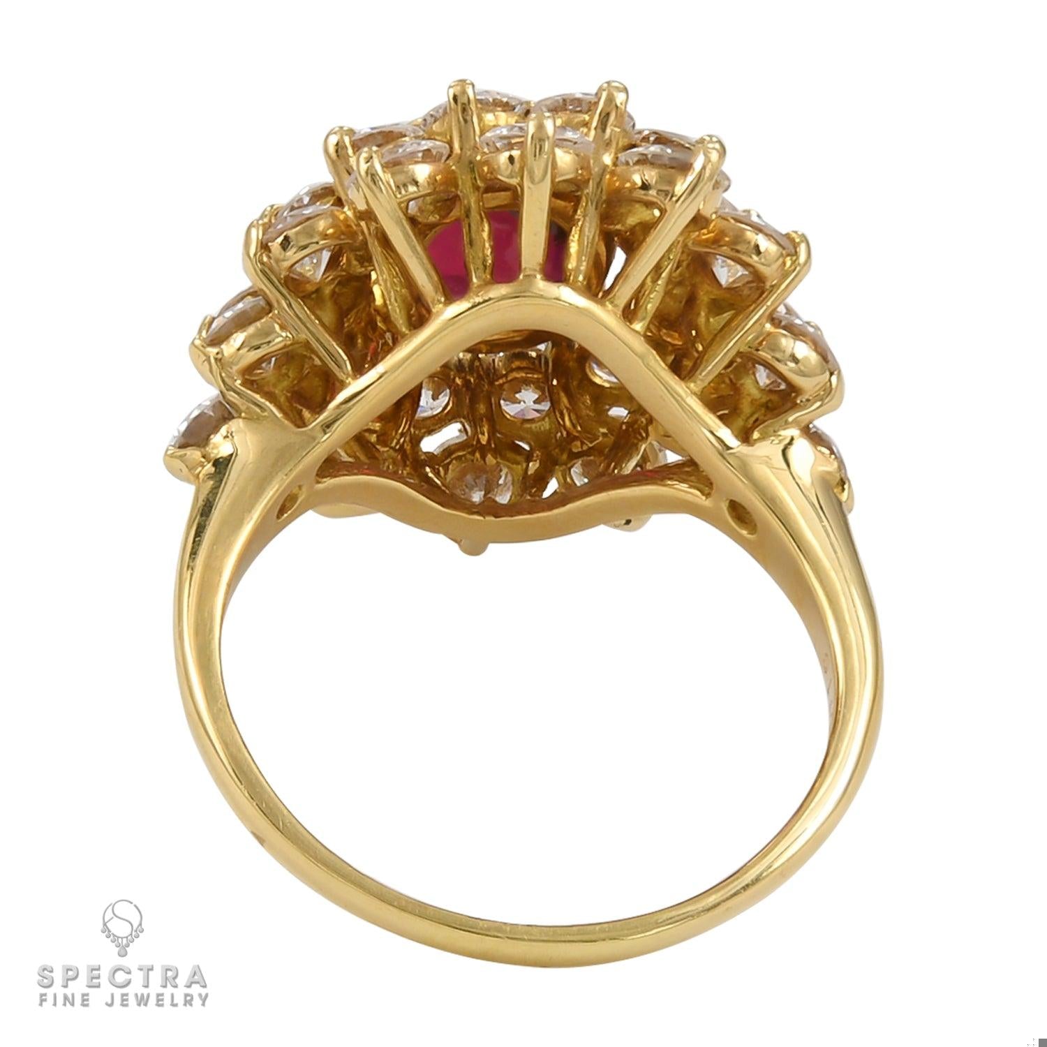 GRS Certified 3.01 Carat Ruby, Diamond Cocktail Ring