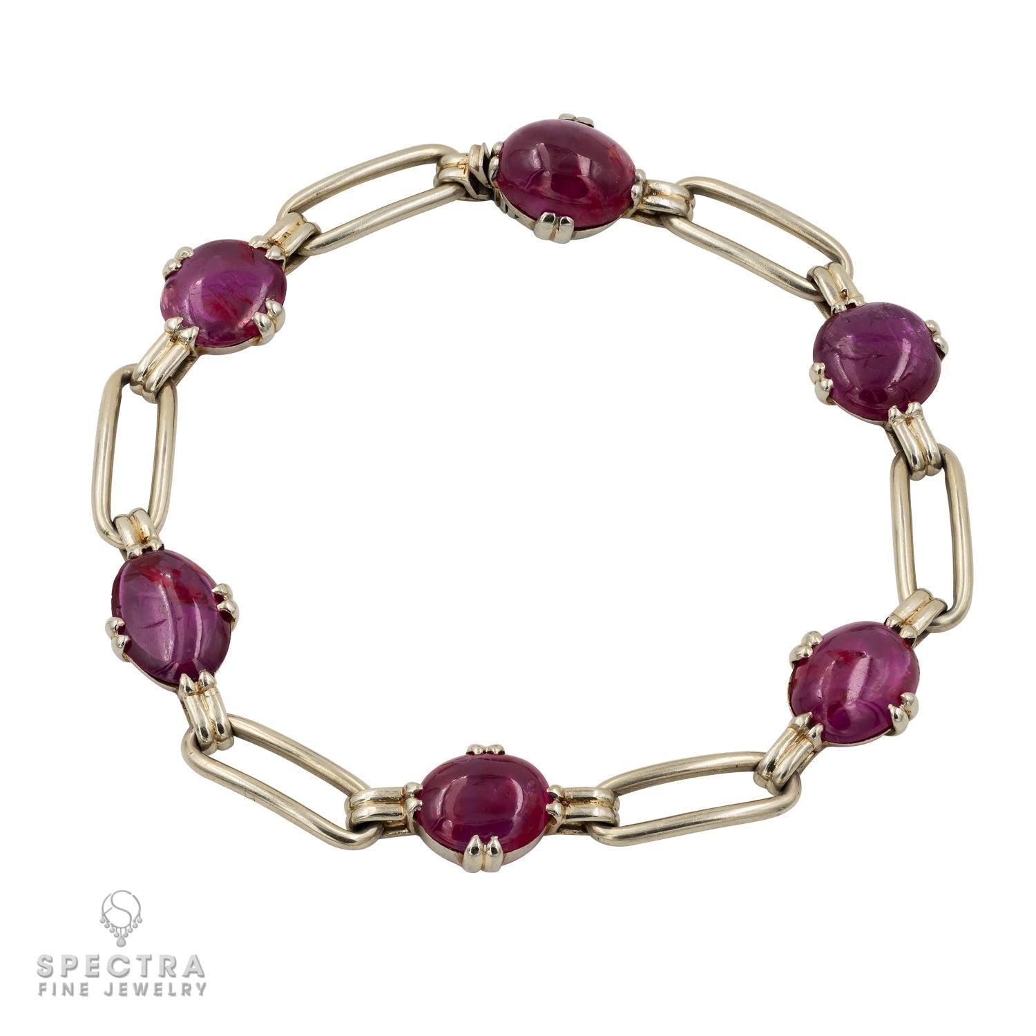 Georges L'Enfant Vintage Mid-Century Burmese Ruby Bracelet