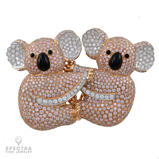 Graff Pink White Diamond Koala Brooch