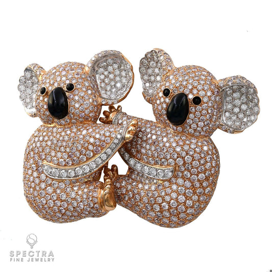 Graff Pink White Diamond Koala Brooch