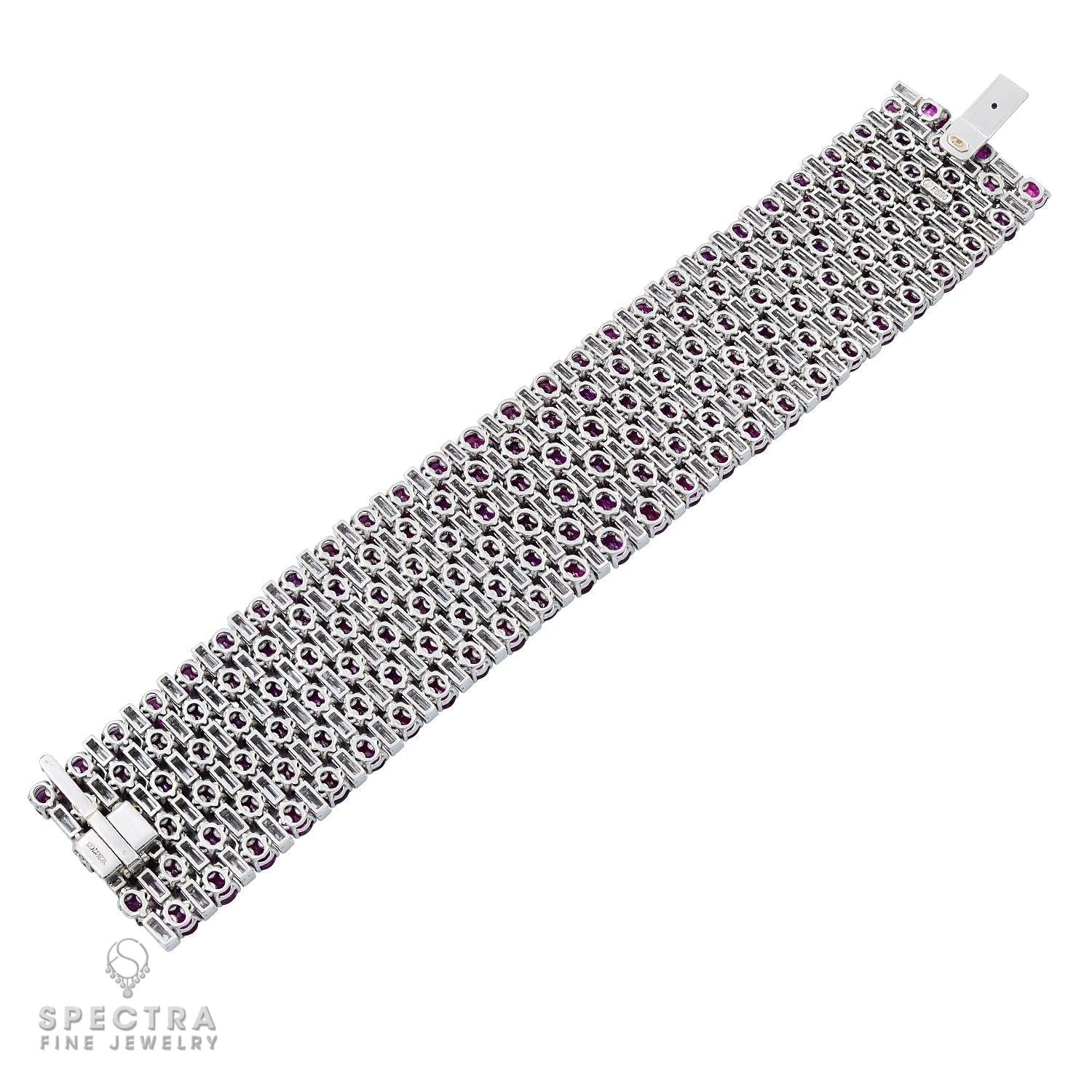 Harry Winston Jacques Timey Vintage Ruby Diamond Articulated Bracelet